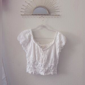 Monteau White Lace Blouse